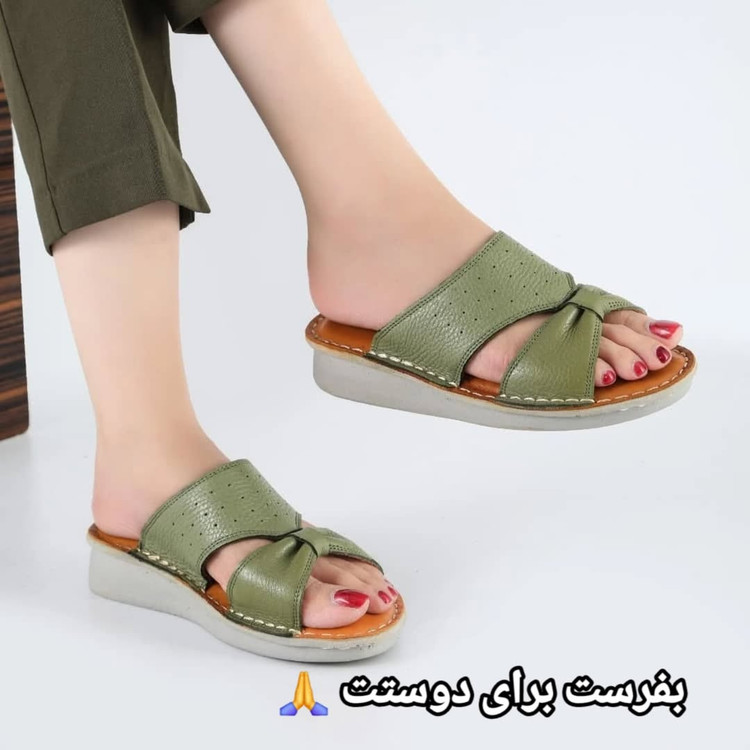 دمپایی تمام چرم طبعیی برند ماکسیم